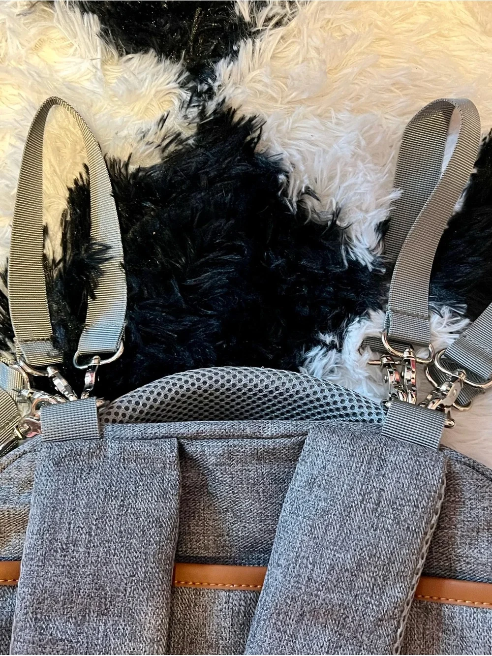 Gray Baby Diaper Backpack - Stylish Gray Baby Bag